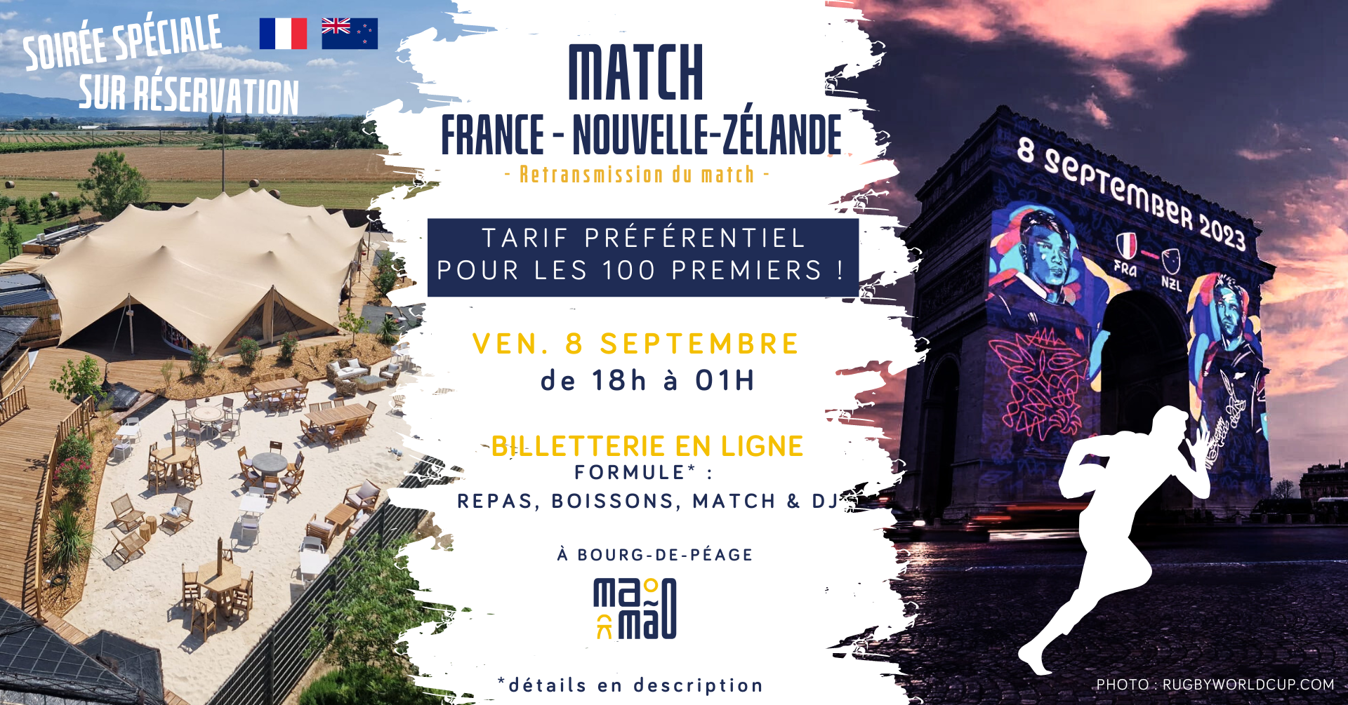 08 Septembre - Diffusion Match Rugby France - All Black + DJ BUFF