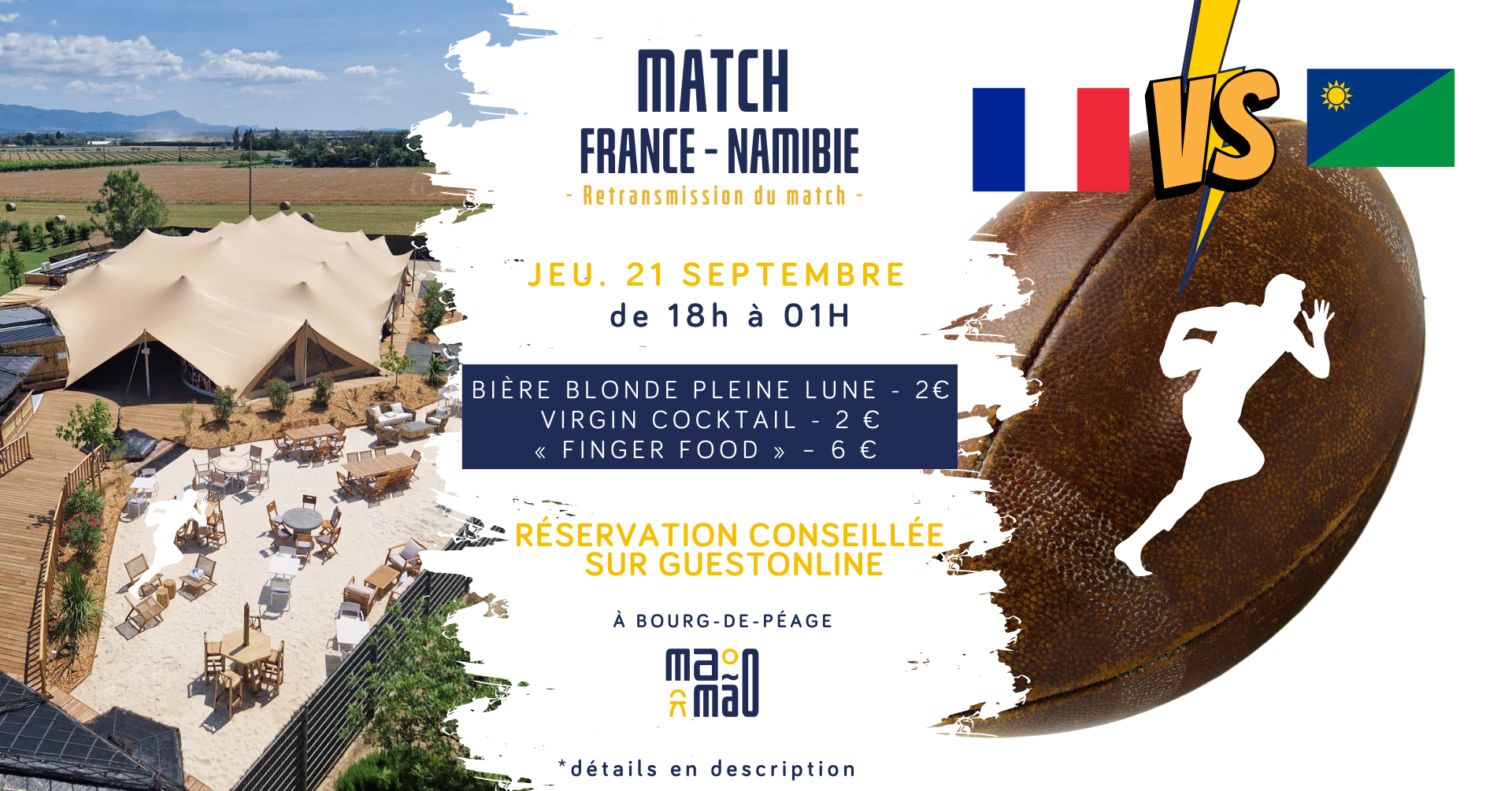 21 Septembre - Diffusion Match Rugby France - Namibie + DJ BUFF