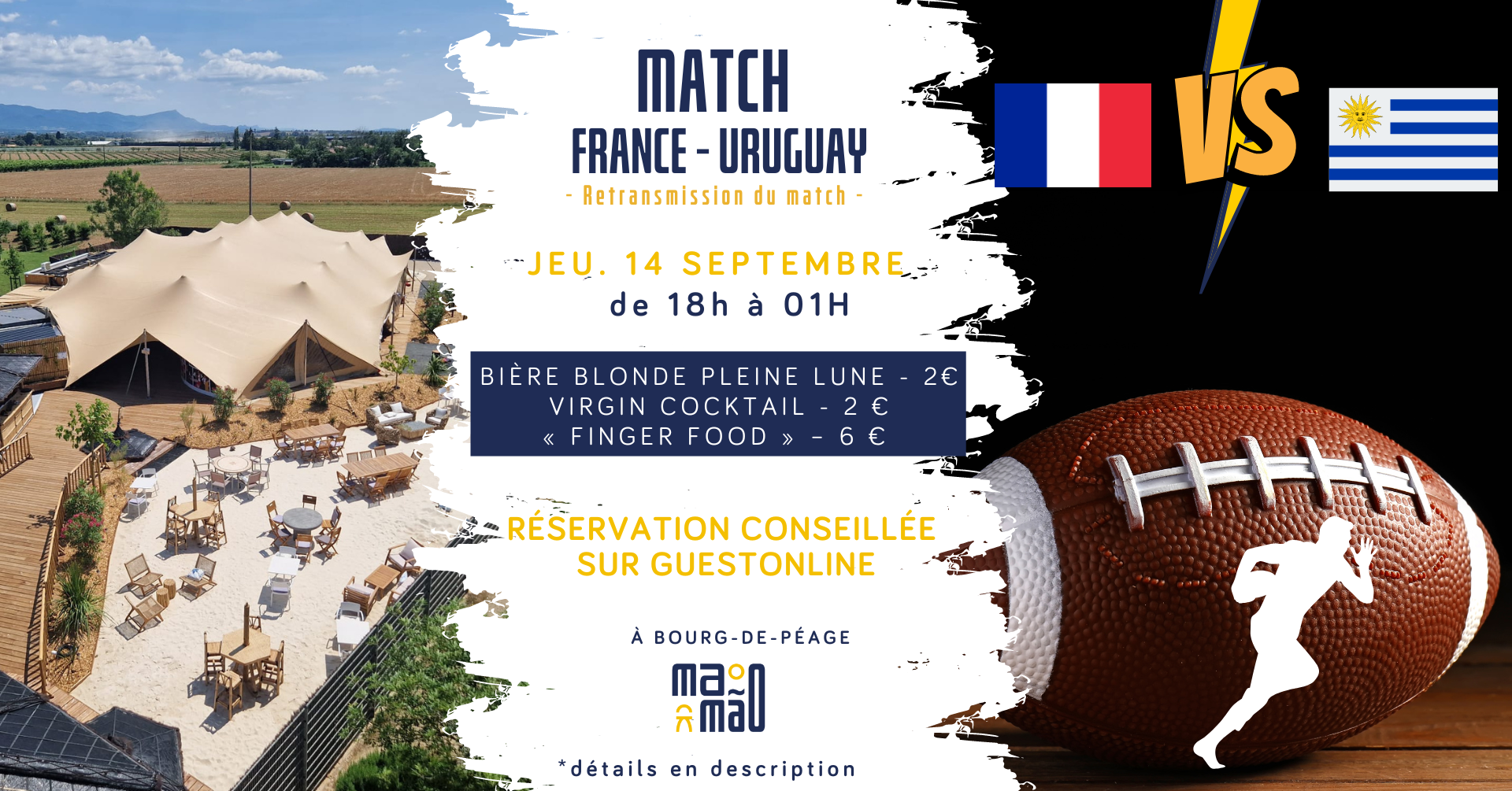 14 Septembre - Diffusion Match Rugby France - Uruguay + DJ BUFF