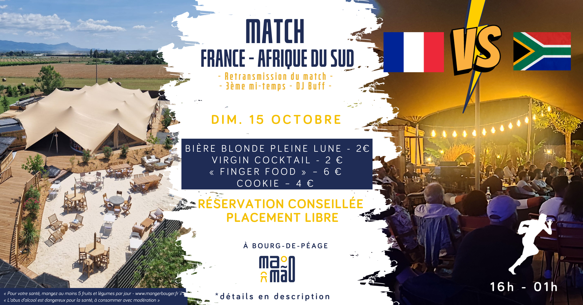 15 Octobre - Diffusion Match Rugby France - Afrique du Sud + DJ BUFF