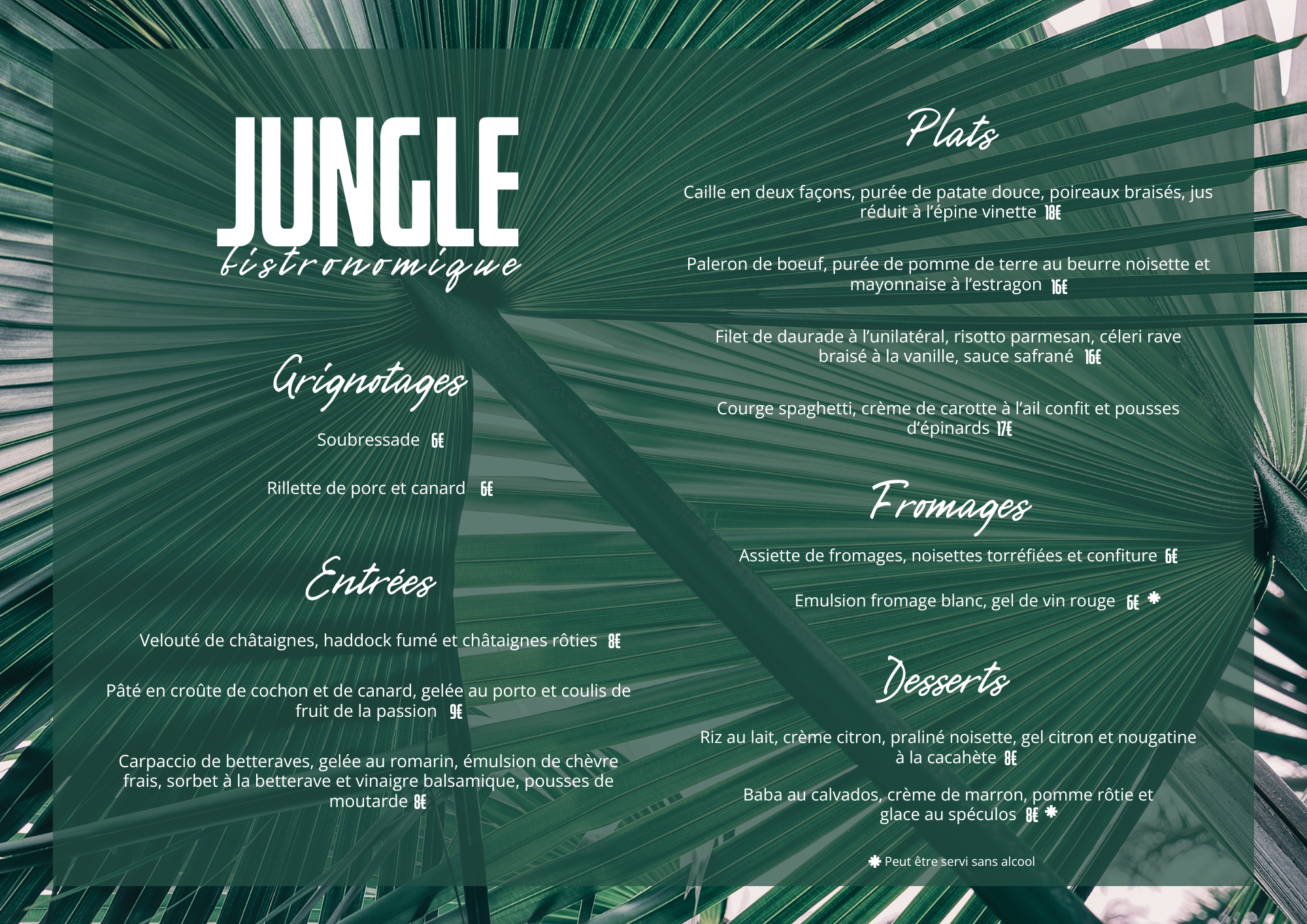 Menu Jungle